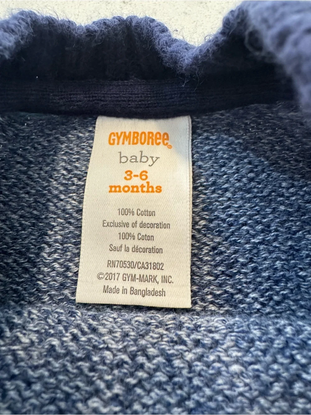 Gymboree Purrfect Prep baby boy Football Sweater 3-6 months cotton Blue